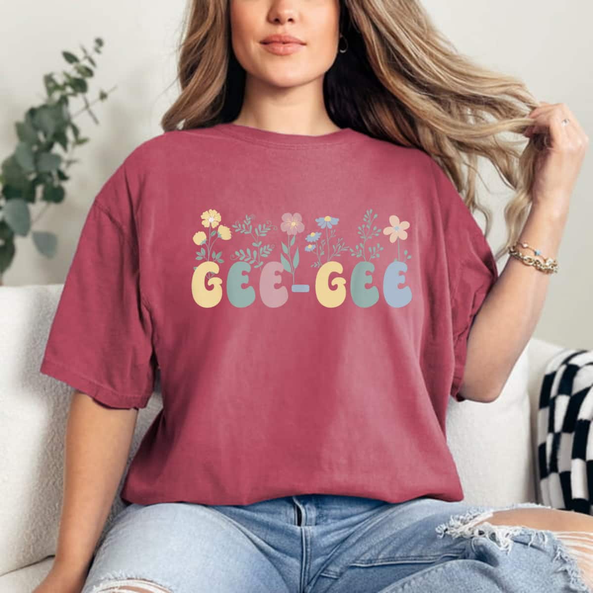 Mother's Day Gee-Gee Flowers Gee-Gee Grandmother Grandma Gift T-Shirt Mother's Day Gee-Gee Flowers Gee-Gee Grandmother Grandma Gift T-Shirt