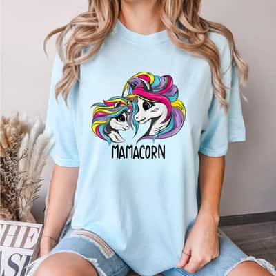 Mother's Day Cute Mom Baby Mama Unicorn Funny Mamacorn Gift Mom Gift T-Shirt