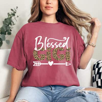Cute Mothers Day Leopard Blessed Gigi T-Shirt