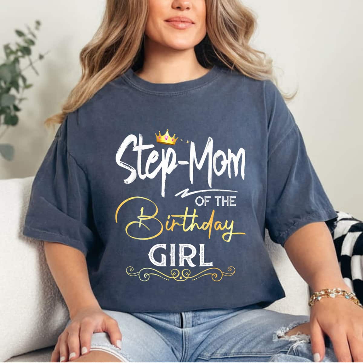 Step Mom Of The Birthday Girl Princess B-day Party T-Shirt Step Mom Of The Birthday Girl Princess B-day Party T-Shirt
