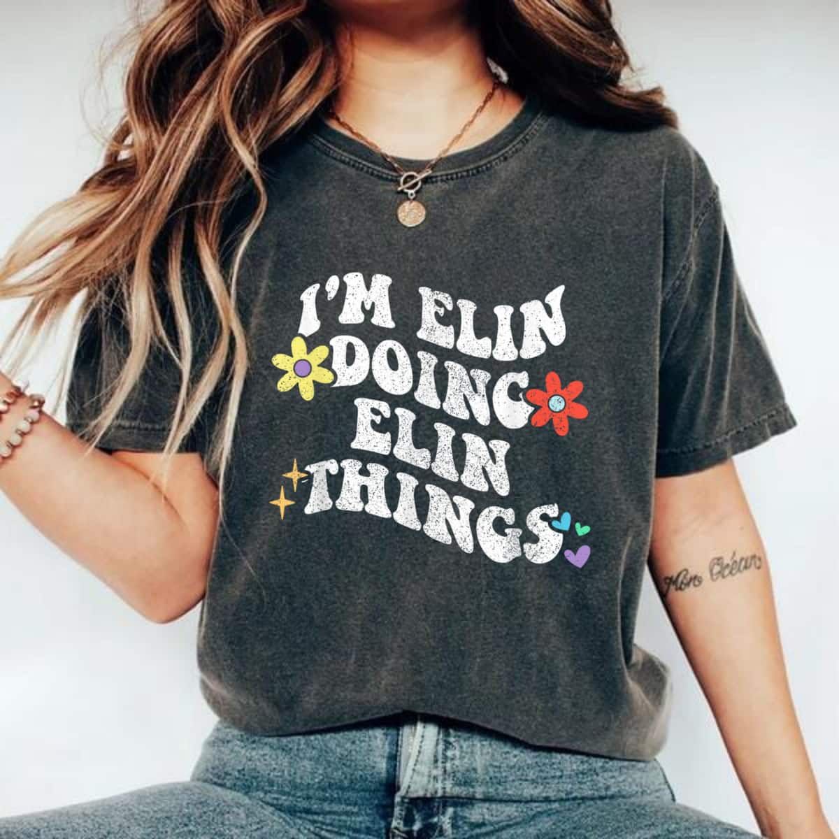 Retro Groovy Im ELIN Doing ELIN Things Funny Mother's Day T-Shirt Retro Groovy Im ELIN Doing ELIN Things Funny Mother's Day T-Shirt