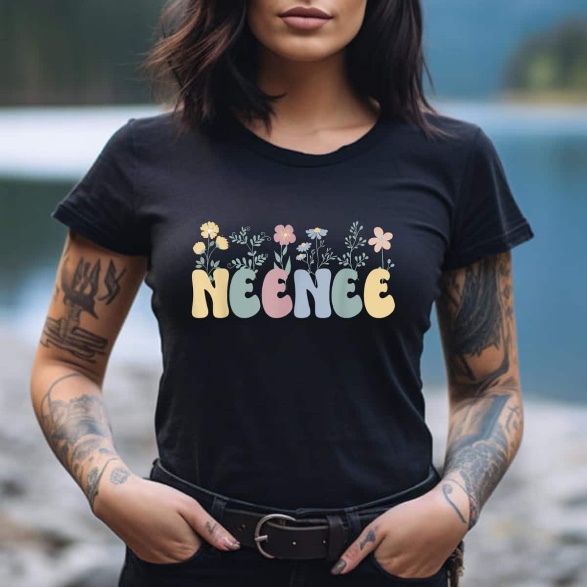 Neenee Flowers Neenee Grandmother Neenee Grandma T-Shirt Neenee Flowers Neenee Grandmother Neenee Grandma T-Shirt