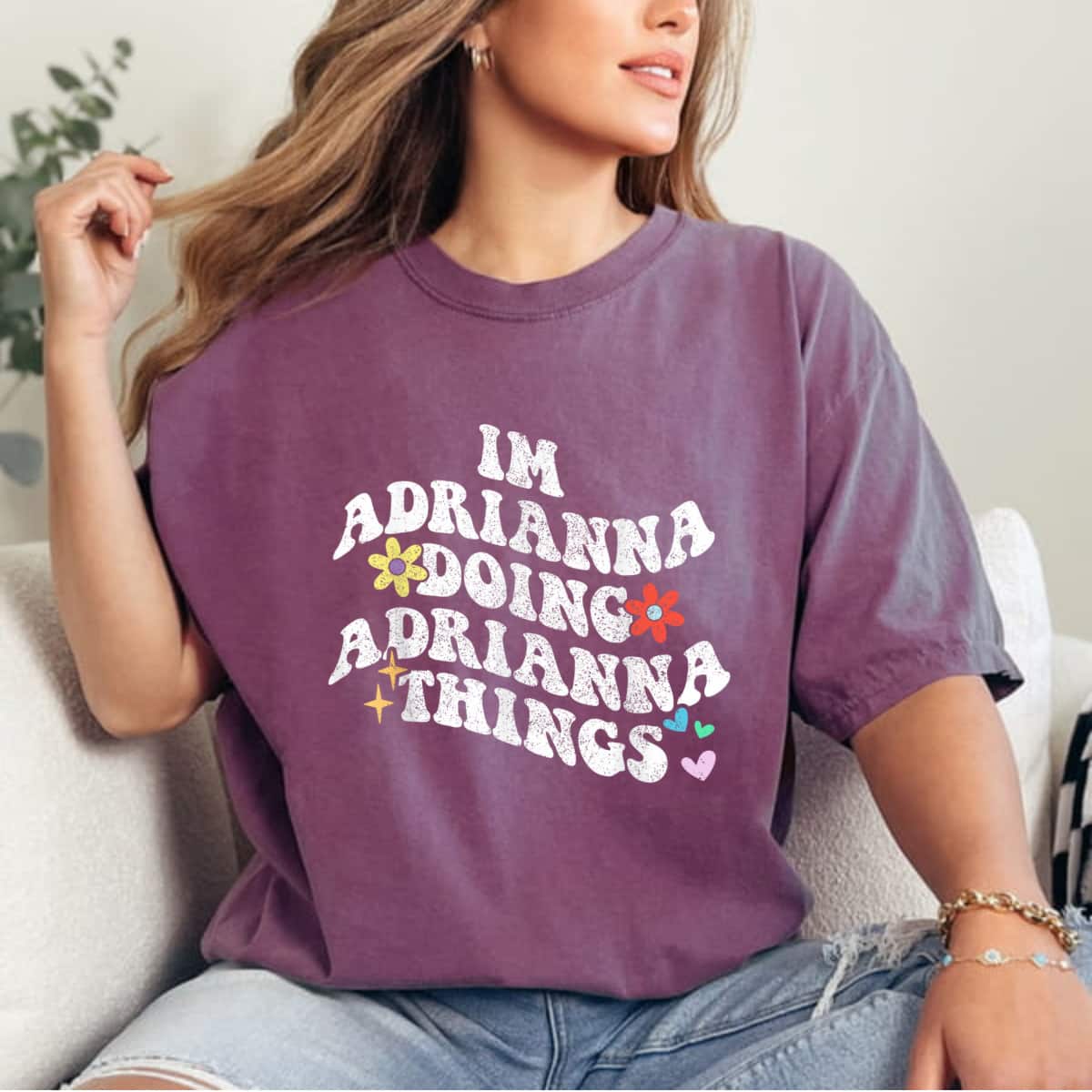 Groovy Im Adrianna Doing Adrianna Things Funny Mother's Day T-Shirt Groovy Im Adrianna Doing Adrianna Things Funny Mother's Day T-Shirt