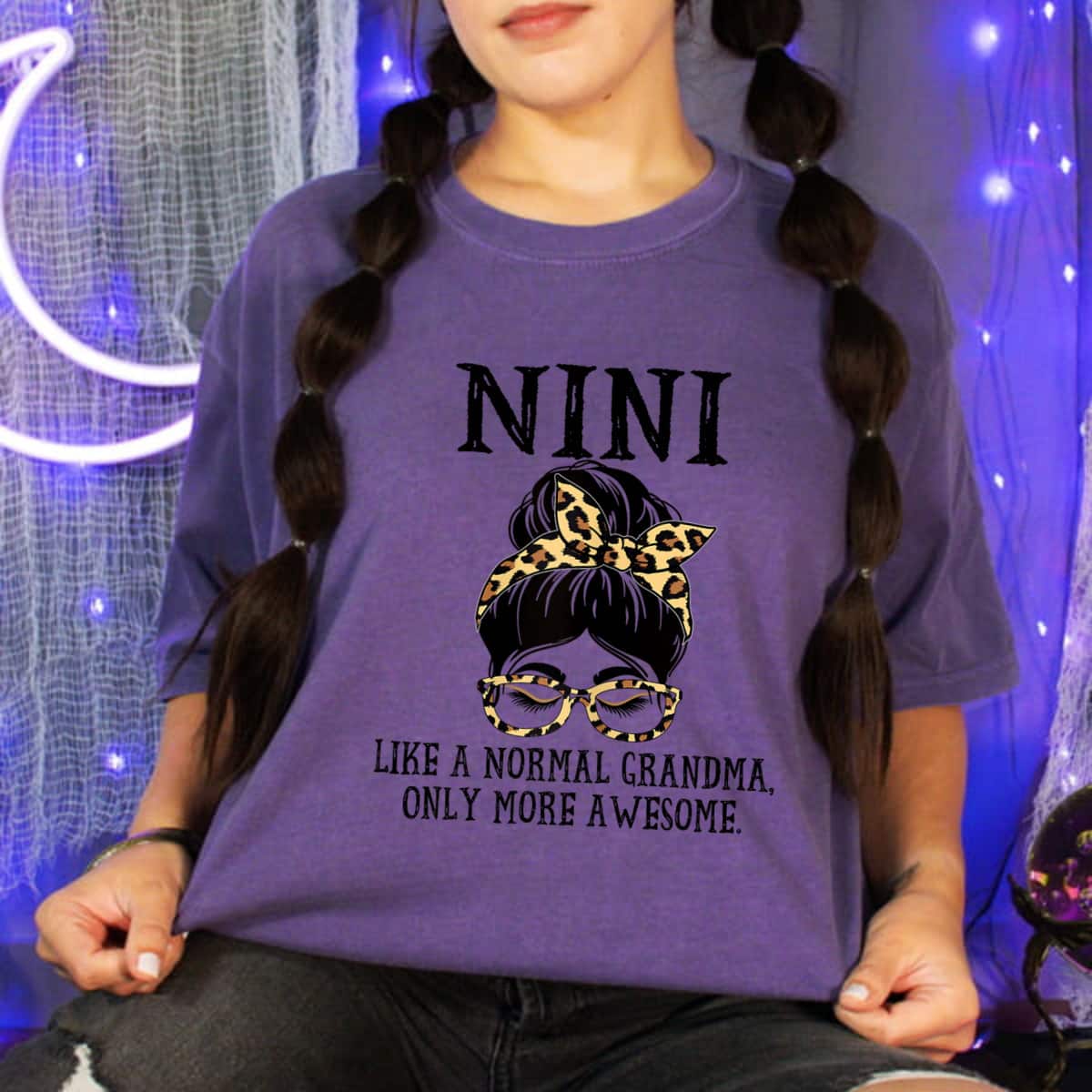 Nini Like A Normal Grandma Only More Awesome Mothers Day T-Shirt Nini Like A Normal Grandma Only More Awesome Mothers Day T-Shirt