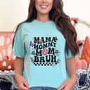 Mother's Day Boy Mama Mommy Mom Bruh Retro Checkered T-Shirt