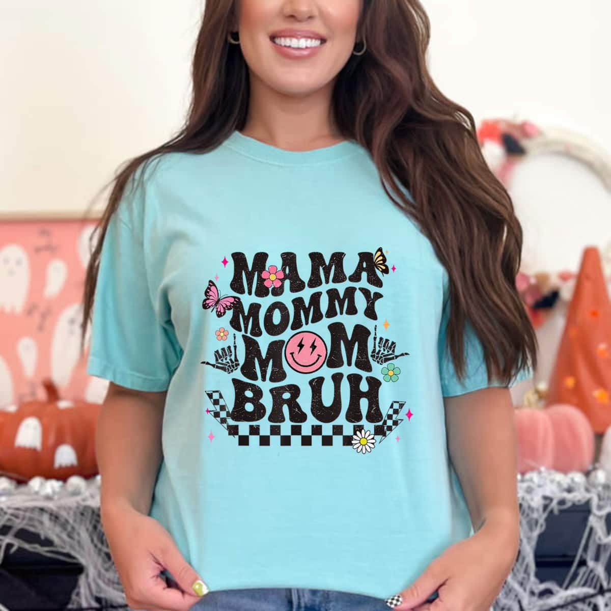 Mother's Day Boy Mama Mommy Mom Bruh Retro Checkered T-Shirt Mother's Day Boy Mama Mommy Mom Bruh Retro Checkered T-Shirt