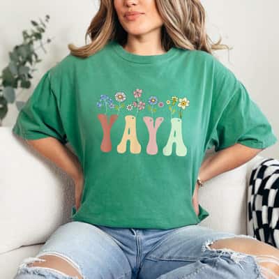 Yaya Gifts Women Wildflower Floral Yaya T-Shirt