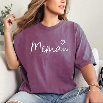 Memaw Gifts Grandma Heart Mother's Day Memaw T-Shirt