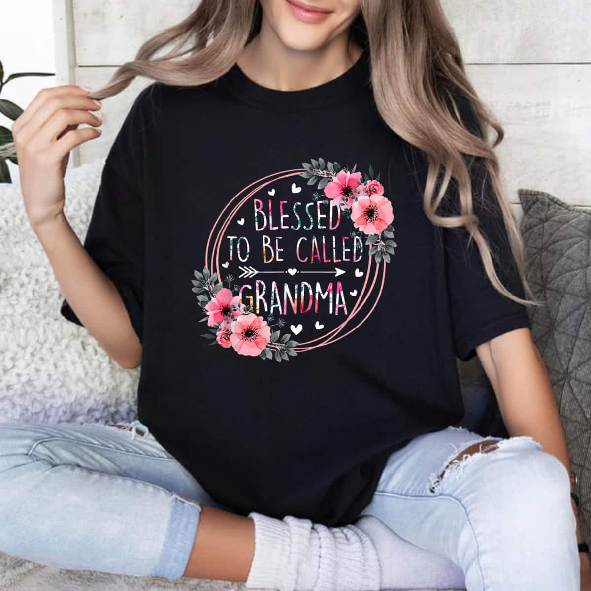 Blessed To Be Called Grandma Mother's Day Flower Floral T-Shirt Blessed To Be Called Grandma Mother's Day Flower Floral T-Shirt