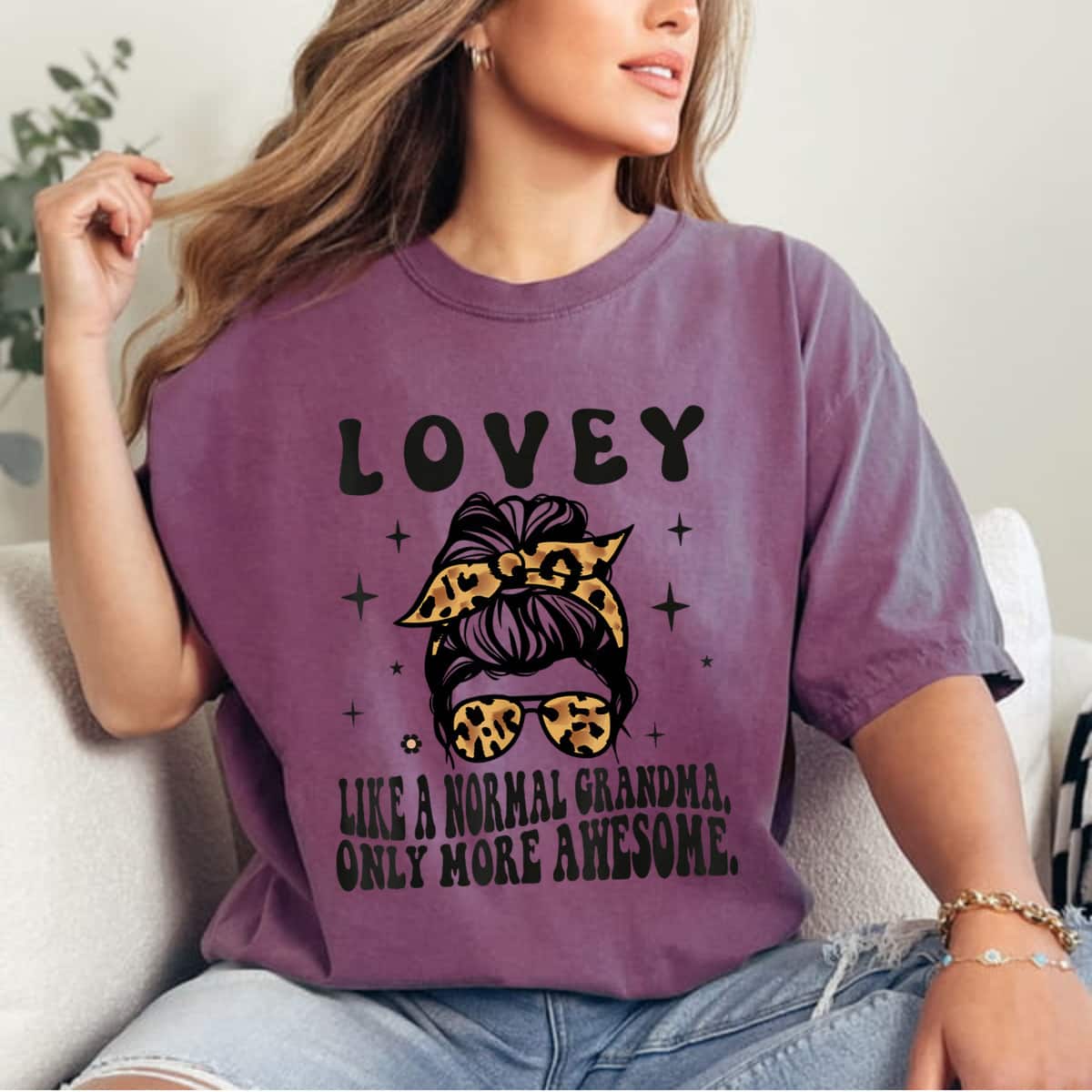 LOVEY Like A Normal Grandma Only More Awesome Mothers Day T-Shirt LOVEY Like A Normal Grandma Only More Awesome Mothers Day T-Shirt