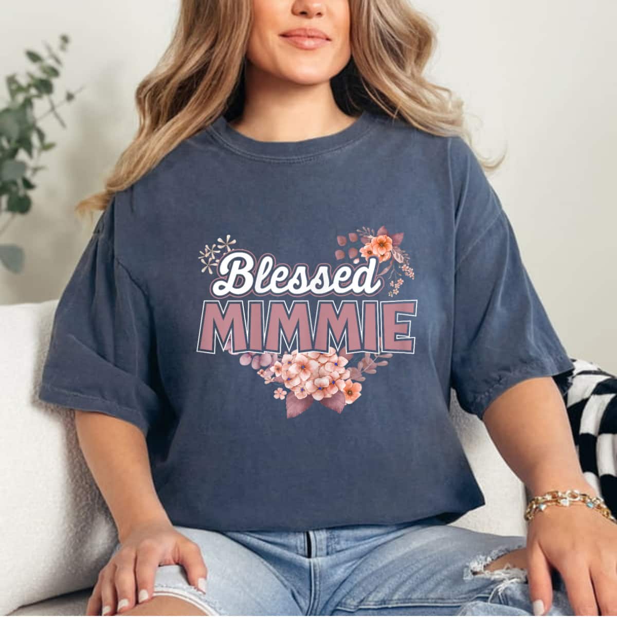 Blessed Mimmie Floral Mom Mother’s Day T-Shirt Blessed Mimmie Floral Mom Mother’s Day T-Shirt