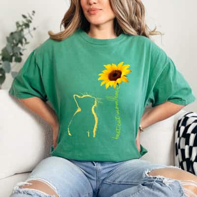 Best Cat Mom Ever Sunflower Mother's Day Gifts For Cat Lover T-Shirt