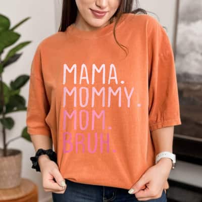 Mama Mommy Mom Bruh Mothers Day Vintage Funny Mother's Day T-Shirt