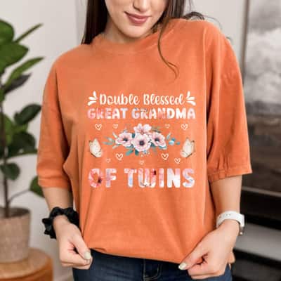 Double Blessed Twin Great Grandma Of Twins T-Shirt