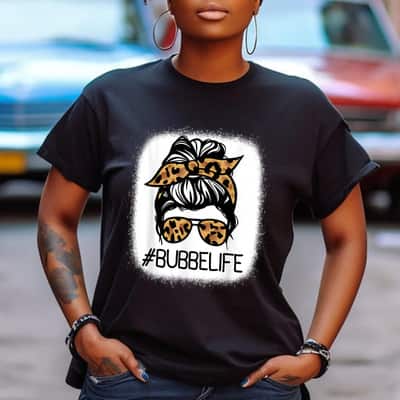 BUBBE Leopard Messy Bun Mother's Day For Grandmothers T-Shirt