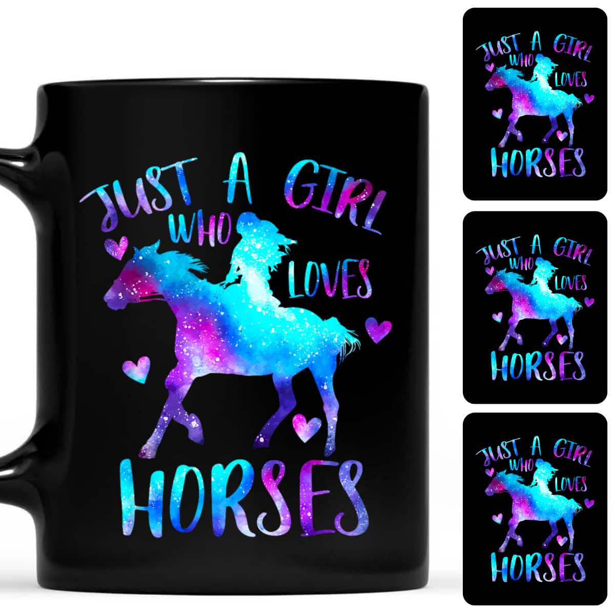 Just A Girl Who Loves Horses Galaxy Space Western Horse Love T-Shirt Just A Girl Who Loves Horses Galaxy Space Western Horse Love T-Shirt