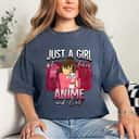Just A Girl Who Loves Anime And Cats T-Shirt