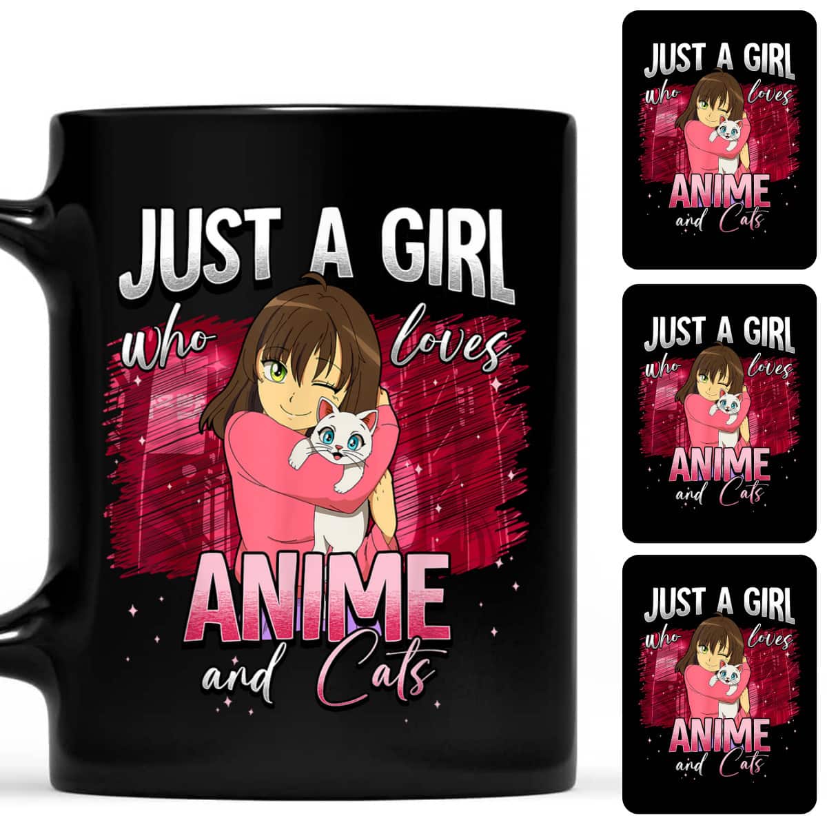 Just A Girl Who Loves Anime And Cats T-Shirt Just A Girl Who Loves Anime And Cats T-Shirt
