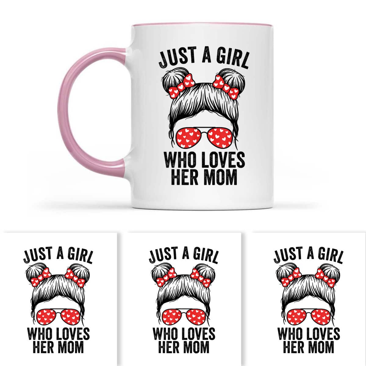 Just A Girl Who Loves Her Mom Mothers Day Kids Girls T-Shirt