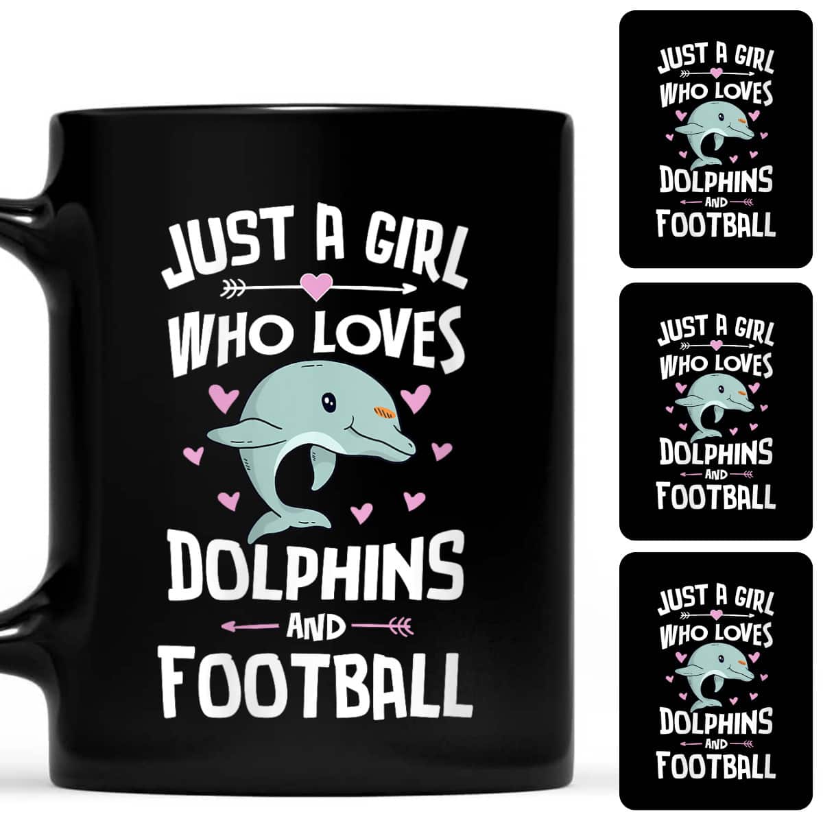 Just A Girl Who Loves Dolphins And Football Gift T-Shirt