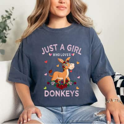 Donkey Lover Gift Just A Girl Who Loves Donkeys T-Shirt