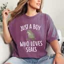 Just A Boy Who Loves Seals Funny Seal T-Shirt Just A Boy Who Loves Seals Funny Seal T-Shirt