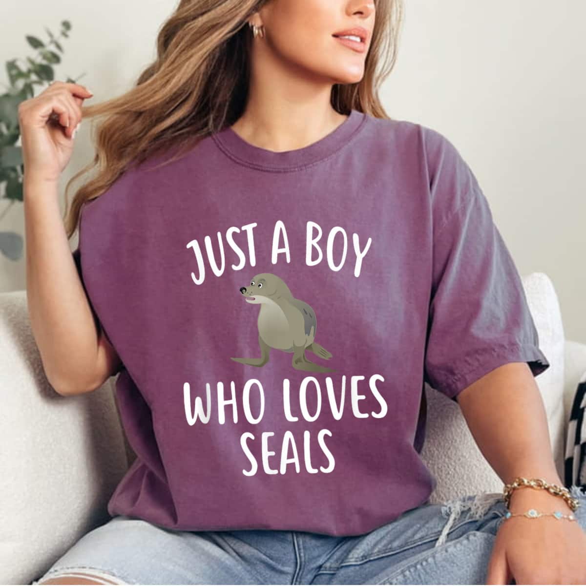 Just A Boy Who Loves Seals Funny Seal T-Shirt Just A Boy Who Loves Seals Funny Seal T-Shirt