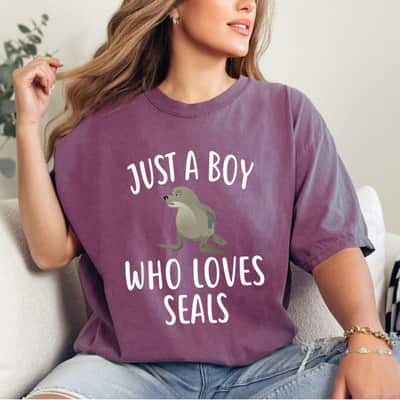 Just A Boy Who Loves Seals Funny Seal T-Shirt
