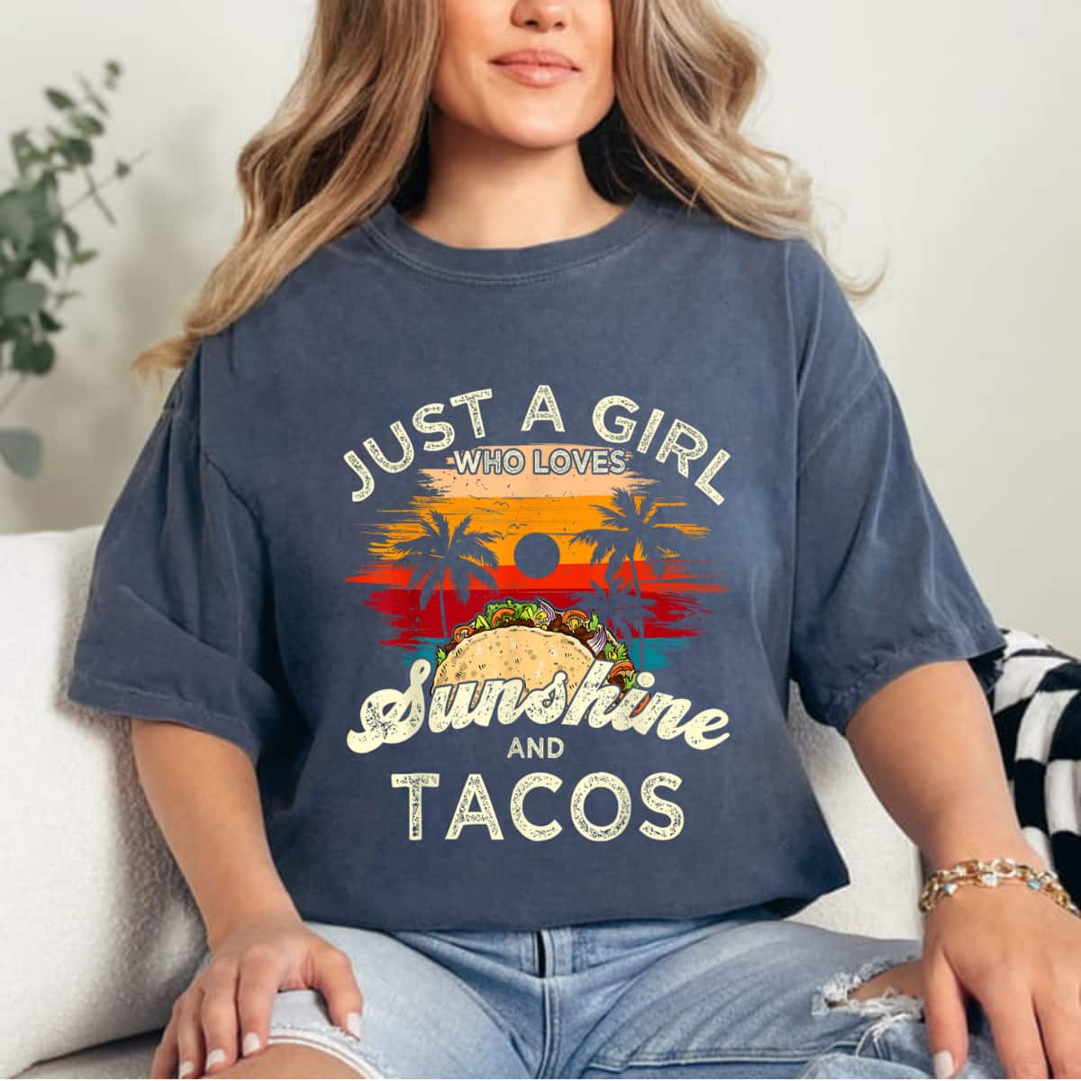 Just A Girl Who Loves Sunshine And Tacos T-Shirt Just A Girl Who Loves Sunshine And Tacos T-Shirt