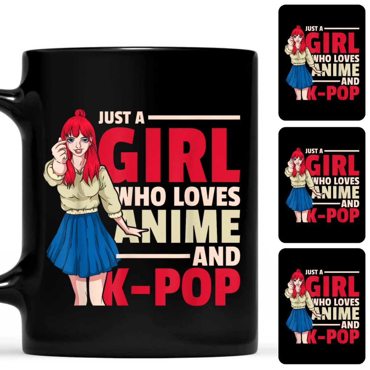 Just A Girl Who Loves Anime And Kpop Otaku Kawaii Anime T-Shirt