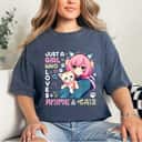Just A Girl Who Loves Anime And Cats Cute Gifts For Teen Girls T-Shirt Just A Girl Who Loves Anime And Cats Cute Gifts For Teen Girls T-Shirt