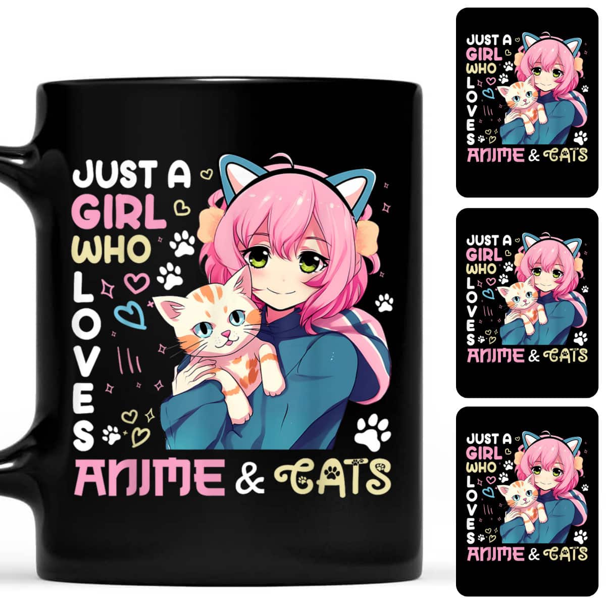 Just A Girl Who Loves Anime And Cats Cute Gifts For Teen Girls T-Shirt Just A Girl Who Loves Anime And Cats Cute Gifts For Teen Girls T-Shirt