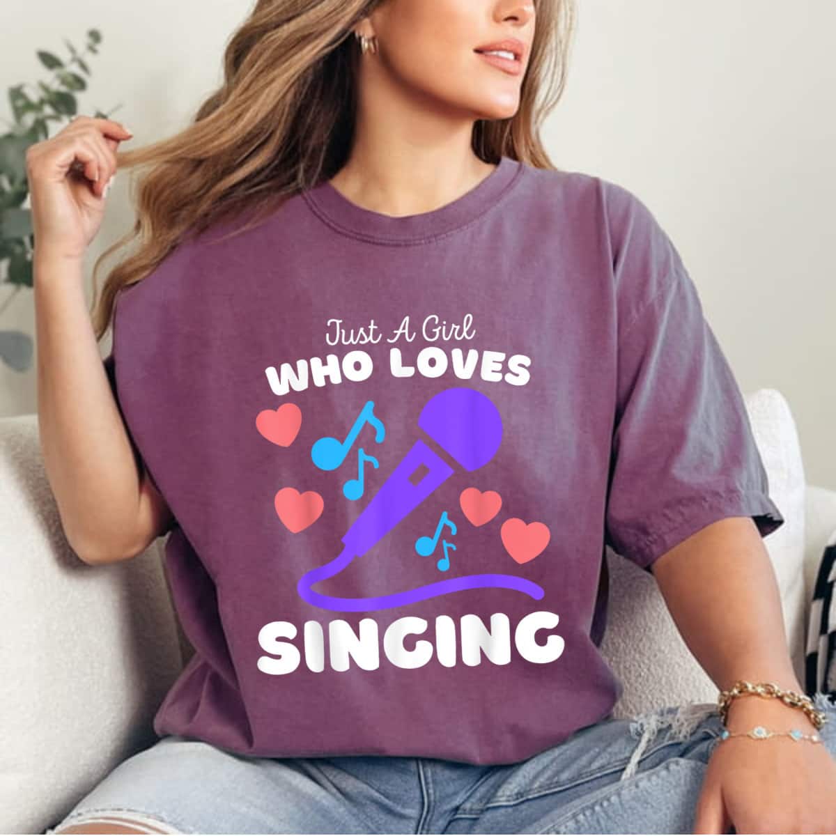 Just A Girl Who Loves Singing Cute Girls Singing T-Shirt Just A Girl Who Loves Singing Cute Girls Singing T-Shirt