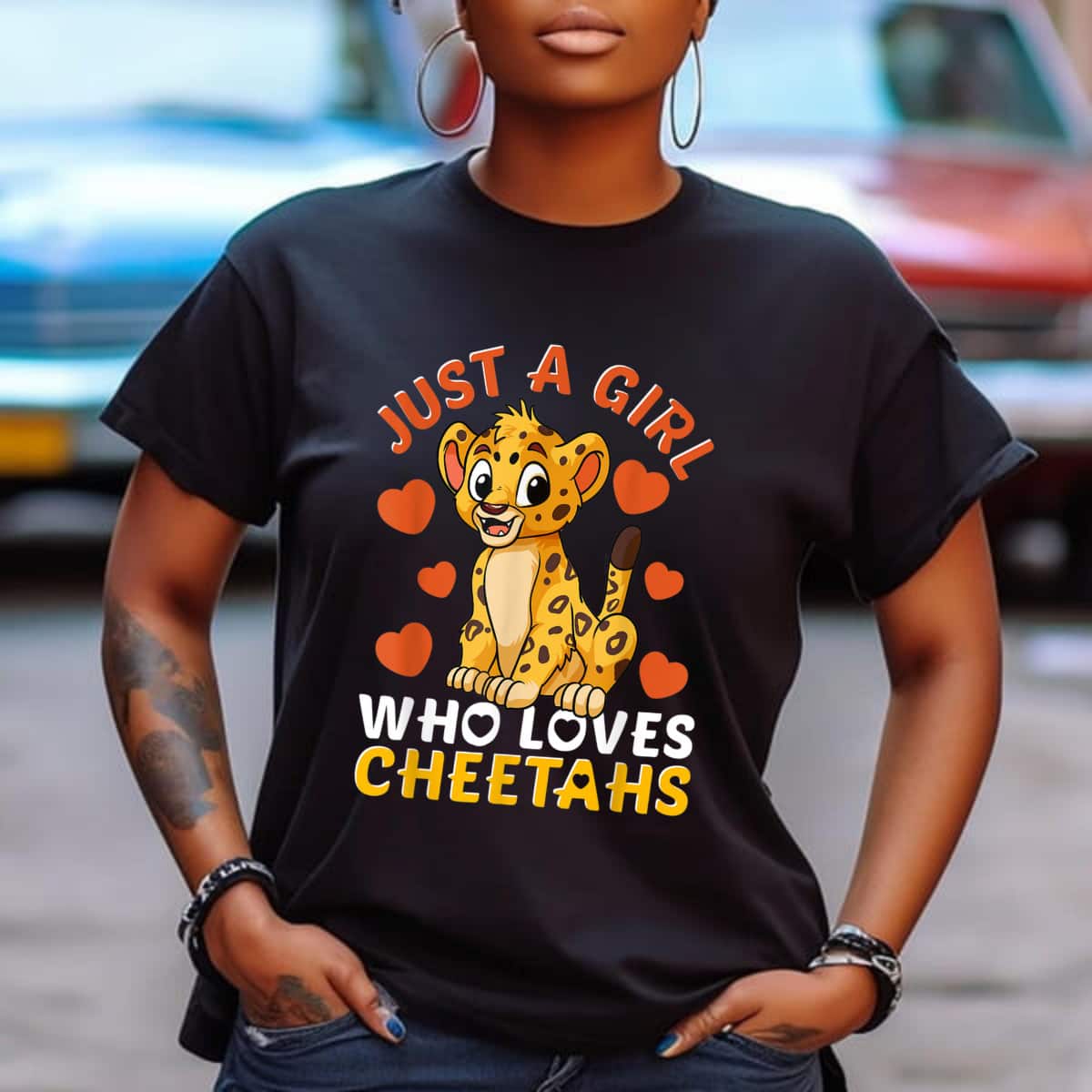 Just A Girl Who Loves Cheetahs Women Cheetah Cat Lover T-Shirt Just A Girl Who Loves Cheetahs Women Cheetah Cat Lover T-Shirt