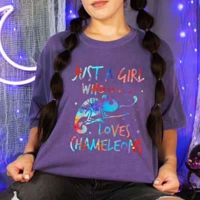 Chameleon For Girls Just A Girl Who Loves Chameleons T-Shirt