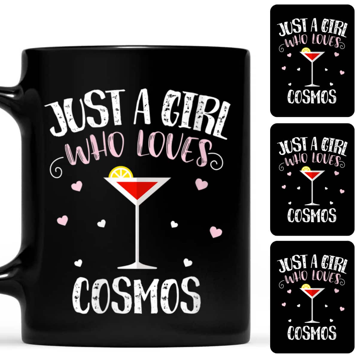 Womens Just A Girl Who Loves Cosmos Funny Cosmopolitan Cocktail T-Shirt Womens Just A Girl Who Loves Cosmos Funny Cosmopolitan Cocktail T-Shirt