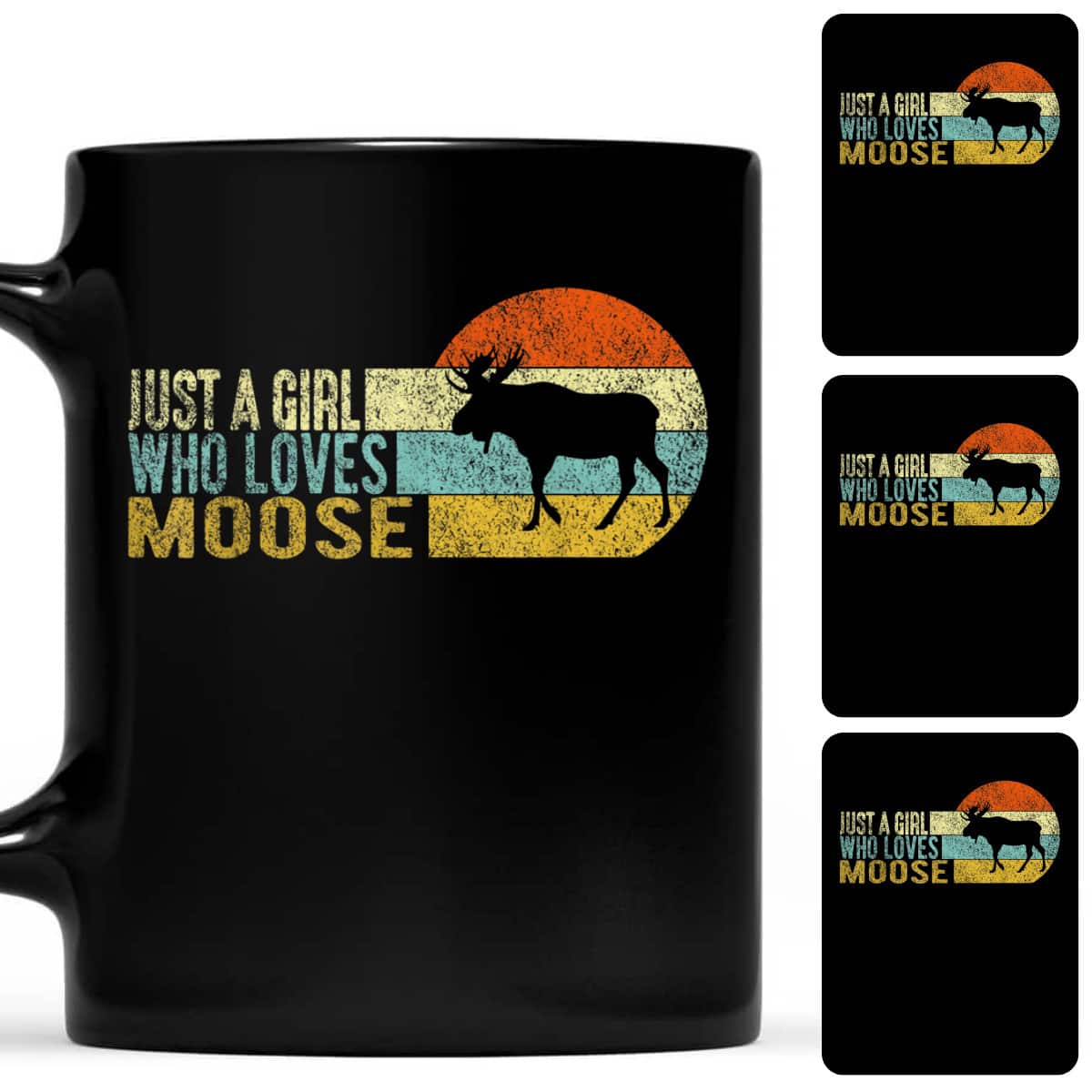 Just A Girl Who Loves Moose Funny Moose Lover Retro T-Shirt Just A Girl Who Loves Moose Funny Moose Lover Retro T-Shirt