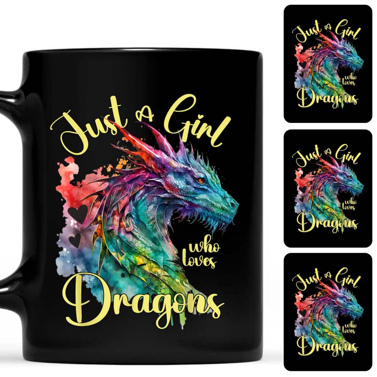 Just A Girl Who Loves Dragons Watercolor Dragon Lover Theme T-Shirt Just A Girl Who Loves Dragons Watercolor Dragon Lover Theme T-Shirt