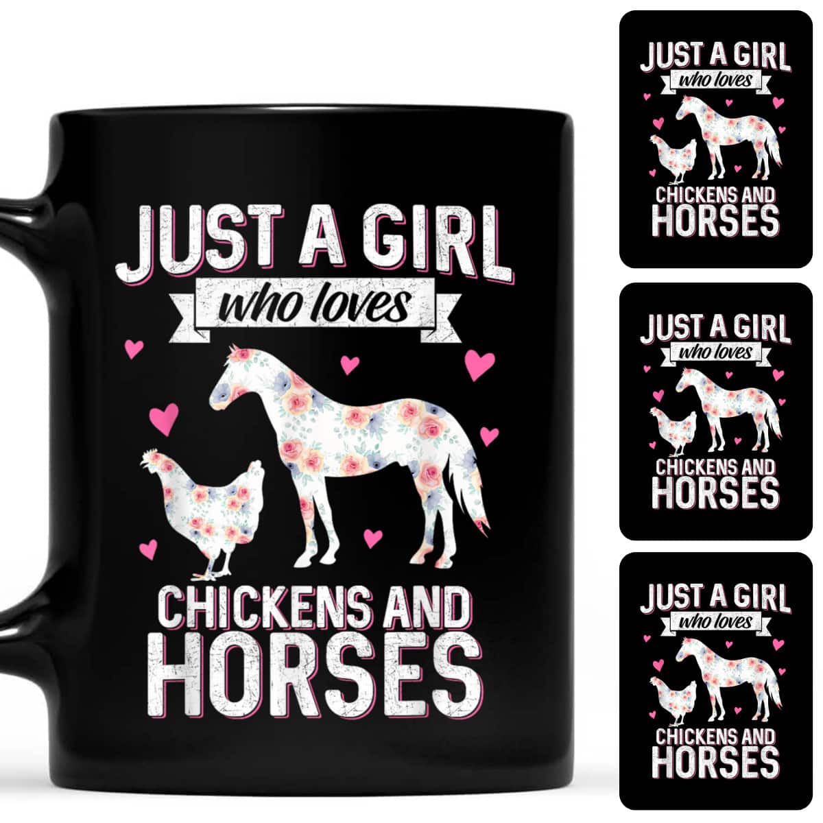 Just A Girl Who Loves Chickens Horse Lover Women Farmer T-Shirt