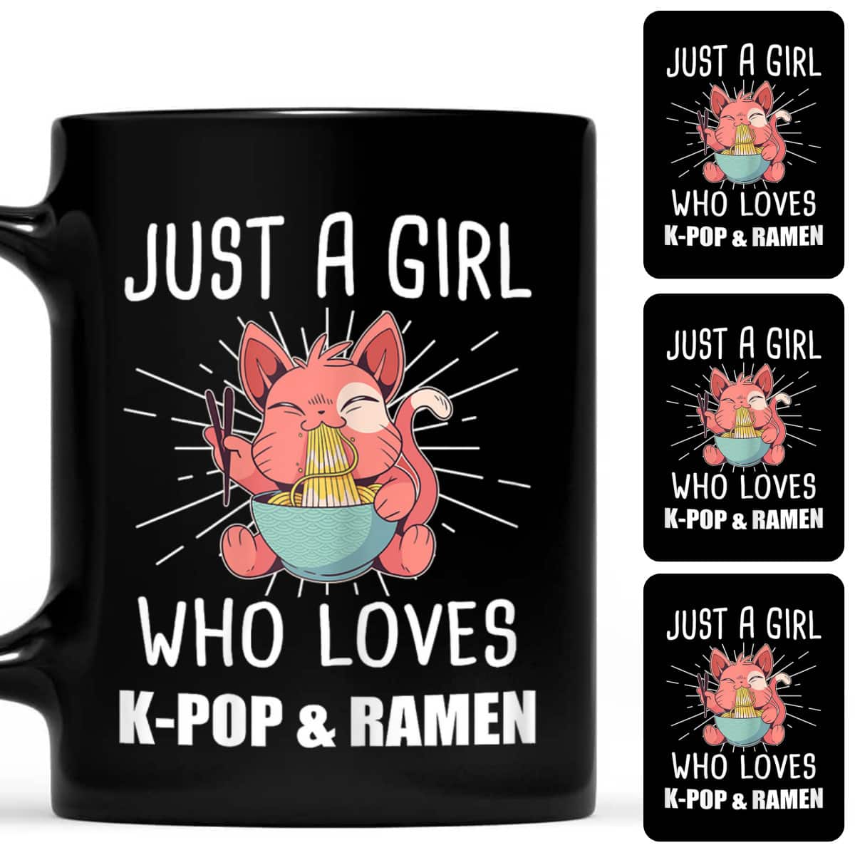 Just A Girl Who Loves K-pop & Ramen Kpop Merch Gift T-Shirt
