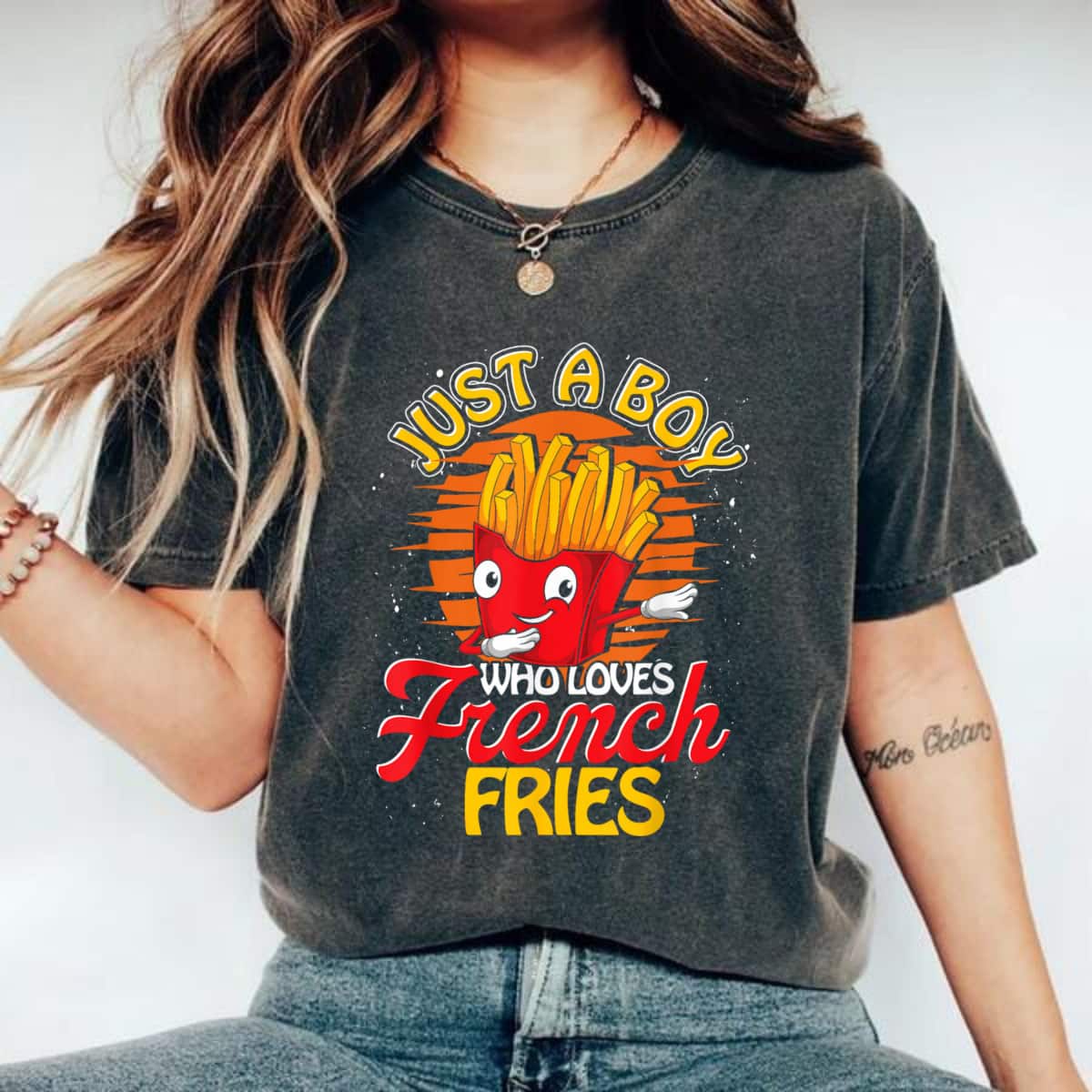 Dabbing Fast Food Boys Just A Boy Who Loves French Fries T-Shirt Dabbing Fast Food Boys Just A Boy Who Loves French Fries T-Shirt