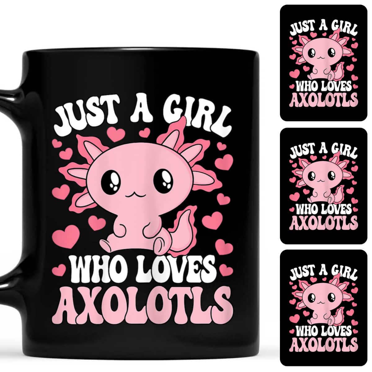 Just A Girl Who Loves Axolotls Pink Kawaii Axolotl Girl Kid T-Shirt Just A Girl Who Loves Axolotls Pink Kawaii Axolotl Girl Kid T-Shirt