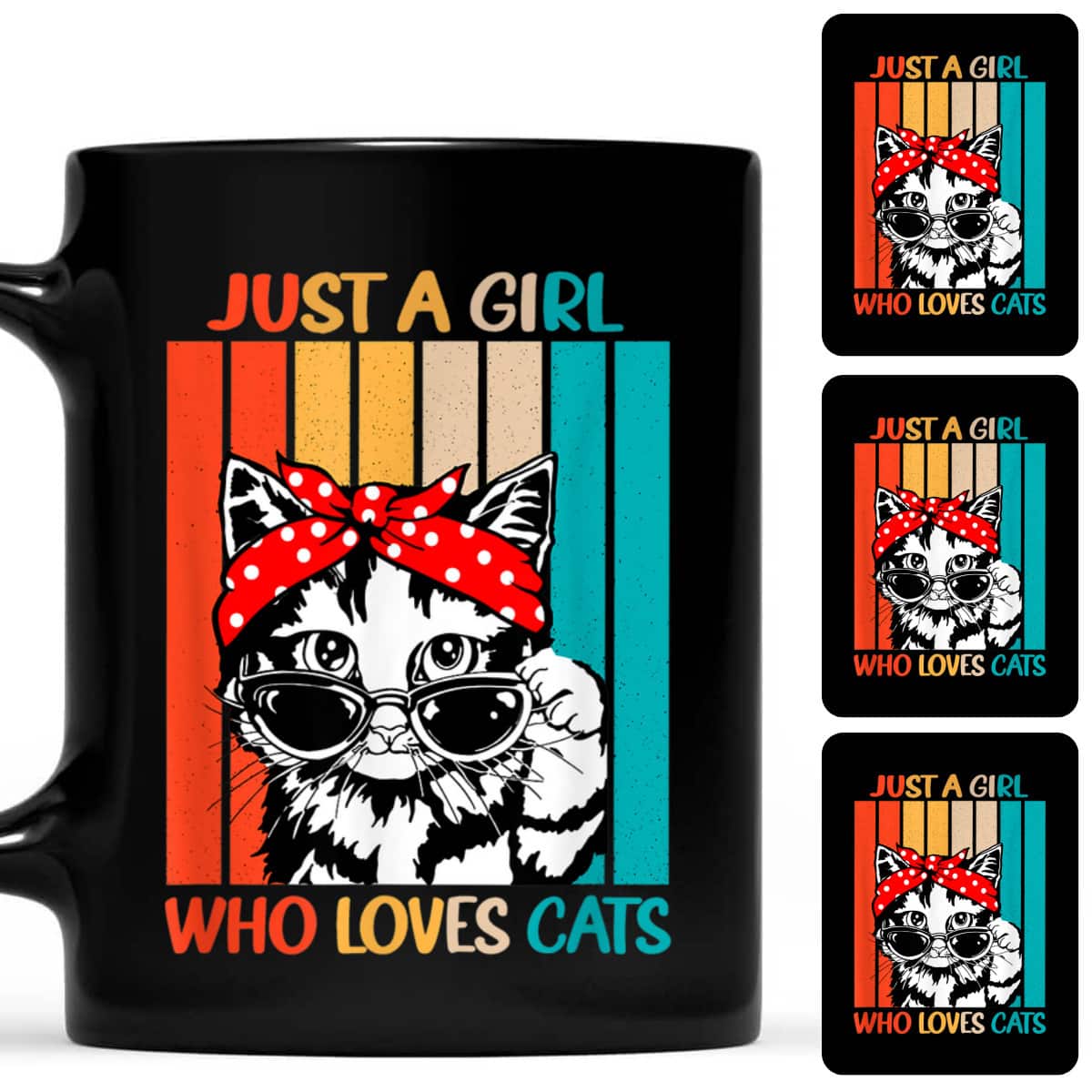 Just A Girl Who Loves Cats Retro Vintage Cat Lover T-Shirt Just A Girl Who Loves Cats Retro Vintage Cat Lover T-Shirt