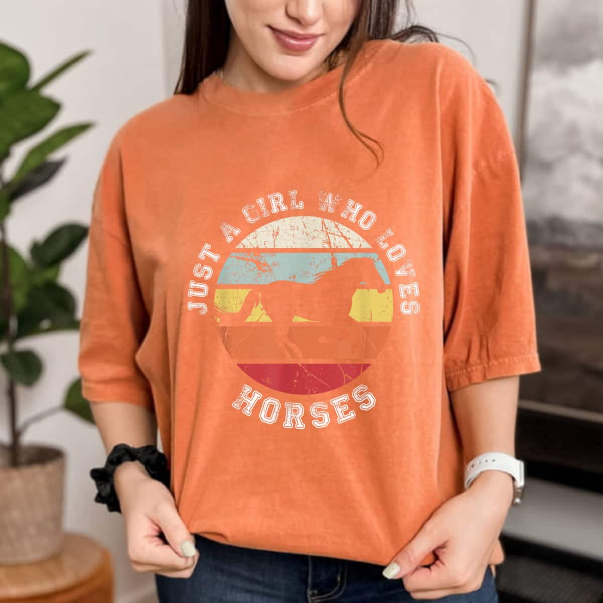 Just A Girl Who Loves Horses Cute Gift For Girls T-Shirt Just A Girl Who Loves Horses Cute Gift For Girls T-Shirt