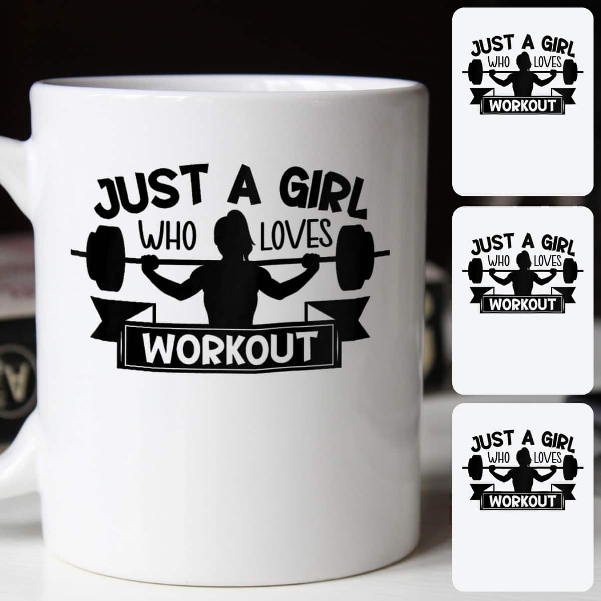 Womens Just A Girl Who Loves Workout Gym T-Shirt