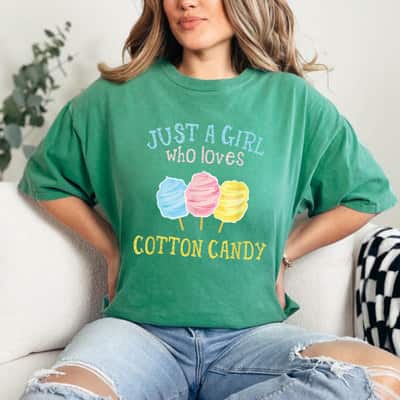 Funny Candy Lover Just A Girl Who Loves Cotton Candy T-Shirt