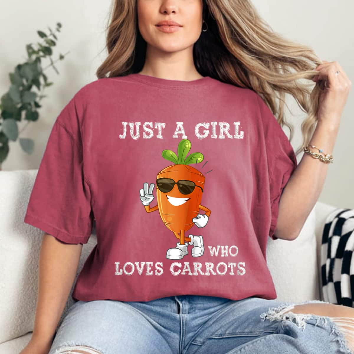 Just A Girl Who Loves Carrots Cute Carrot Costume T-Shirt Just A Girl Who Loves Carrots Cute Carrot Costume T-Shirt