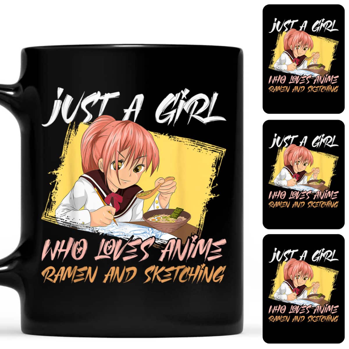 Doodle Just A Girl Who Loves Anime Ramen And Sketching Anime T-Shirt