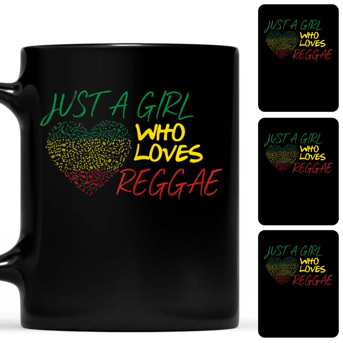 Just A Girl Who Loves Reggae Heart With Music T-Shirt