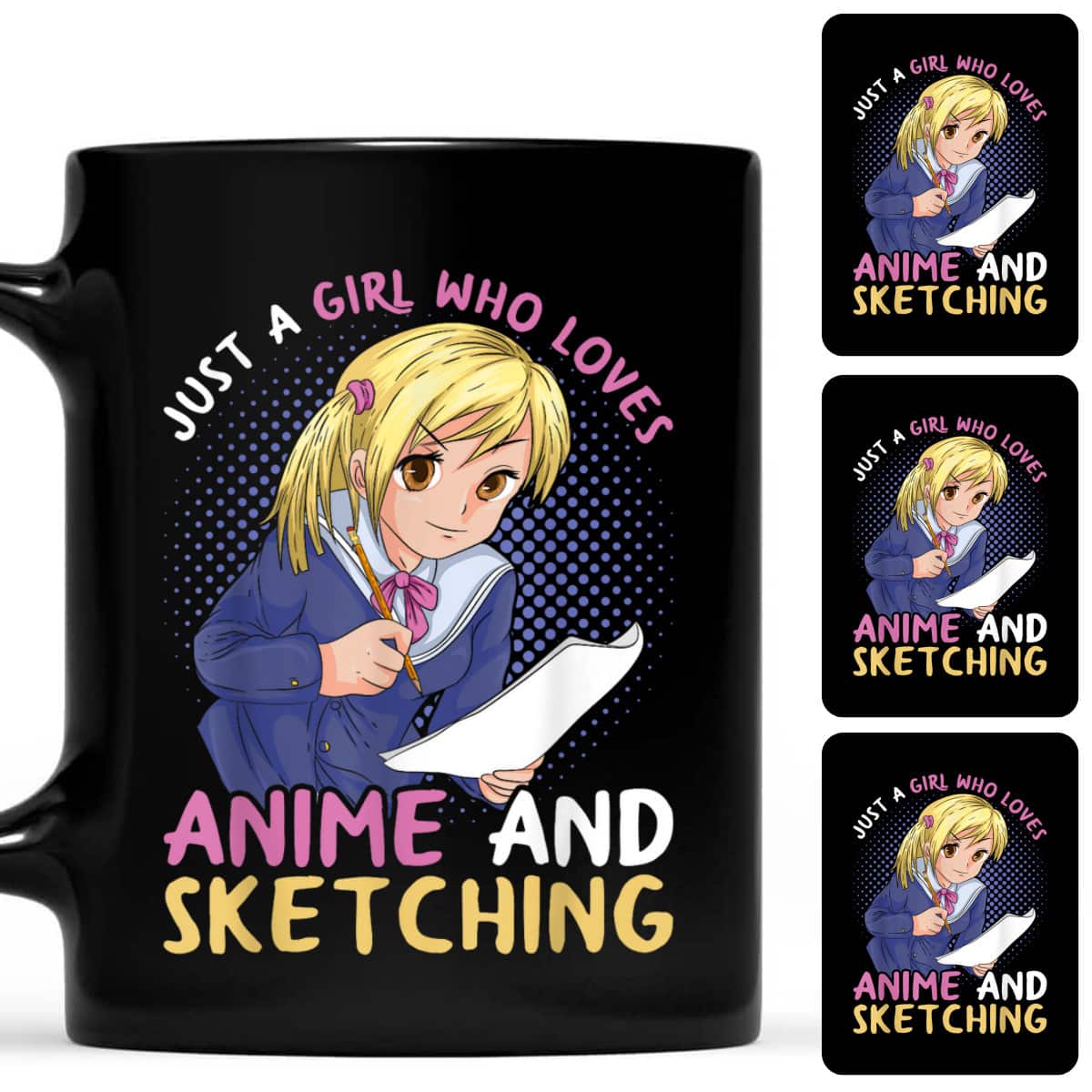 Just A Girl Who Loves Anime And Sketching Manga Kawaii Anime T-Shirt
